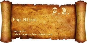 Pap Milos névjegykártya