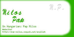 milos pap business card